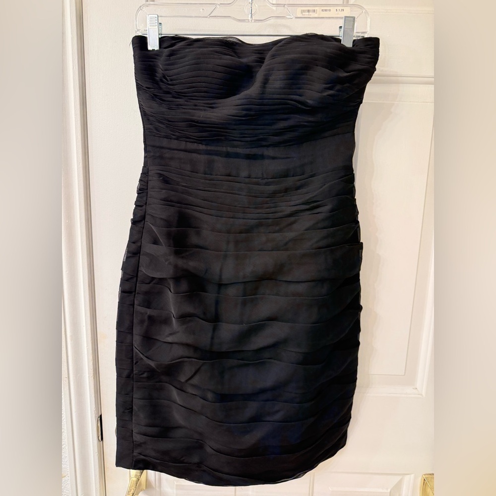 Monique Lhuillier Bridesmaids Black Strapless Dress